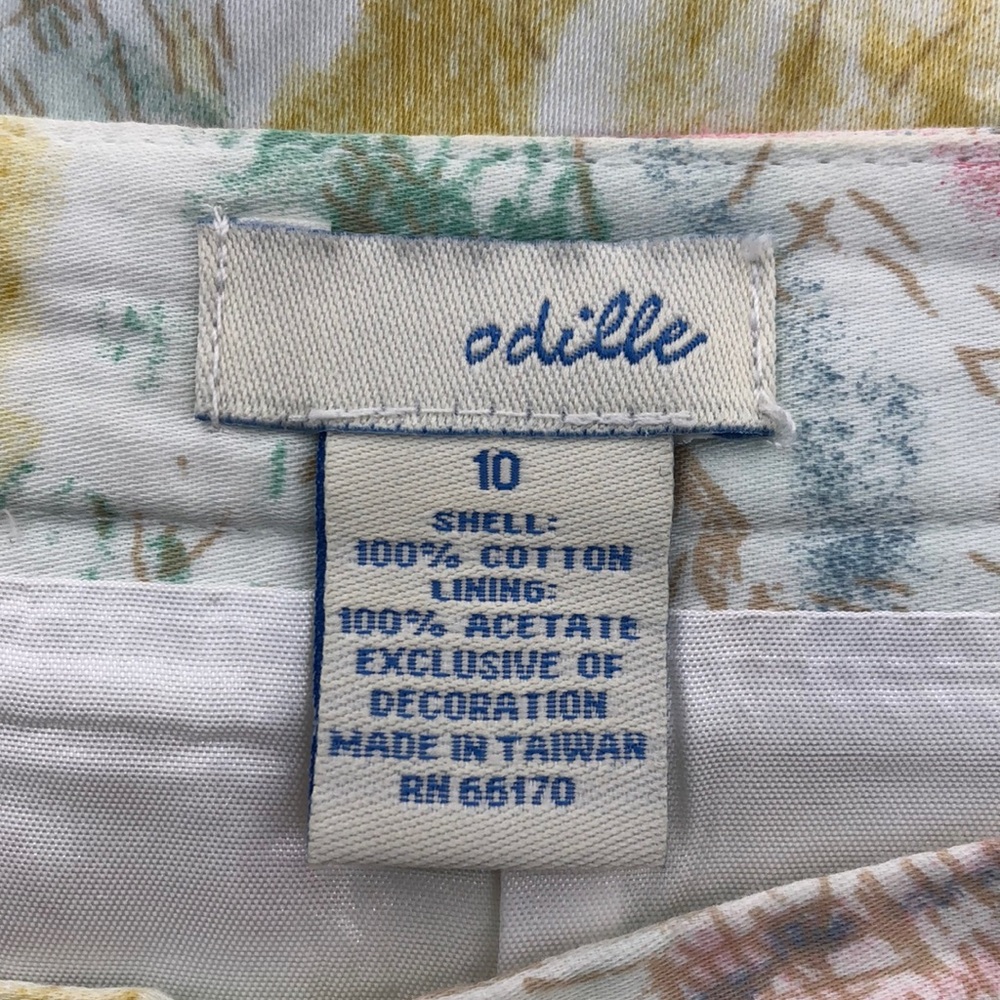 Odille Floral Pastel Pleated Fit and Flare Skirt - Picture 4 of 5